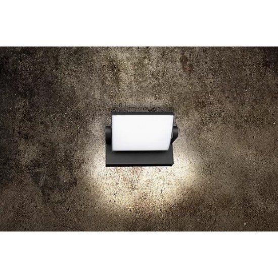 Aplica LED de perete 12.5W orientabila ILAS SCHRACK antracit lumina calda IP54