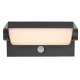 Aplica LED de perete cu senzor 12.5W orientabila ILAS SCHRACK antracit lumina calda IP54