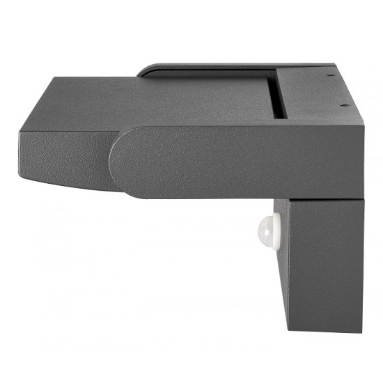 Aplica LED de perete cu senzor 12.5W orientabila ILAS SCHRACK antracit lumina calda IP54