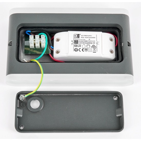 Aplica LED de perete 13W NAOS Medium SCHRACK iluminare sus/jos antracit lumina calda IP54