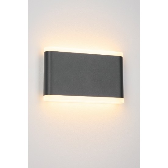 Aplica LED de perete 13W NAOS Medium SCHRACK iluminare sus/jos antracit lumina calda IP54