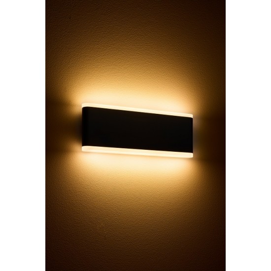 Aplica LED de perete 20W NAOS Large SCHRACK iluminare sus/jos antracit lumina calda IP54