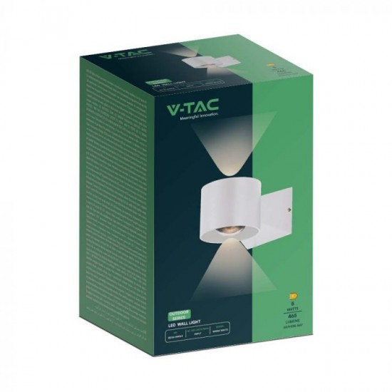 Aplica LED de exterior 5W 90mm corp alb iluminare sus jos IP65