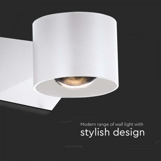 Aplica LED de exterior 5W 90mm corp alb iluminare sus jos IP65