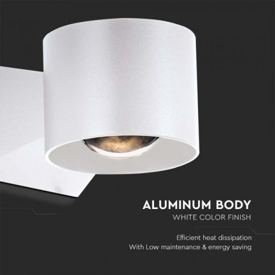 Aplica LED de exterior 5W 90mm corp alb iluminare sus jos IP65