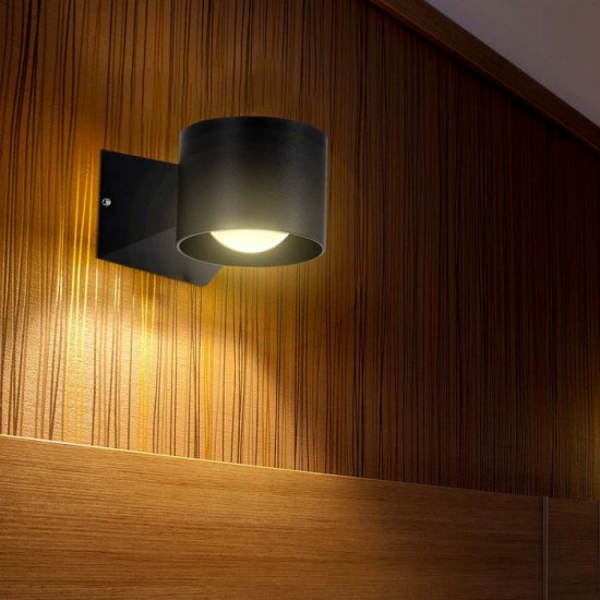 Aplica LED de exterior 5W 95mm corp negru iluminare sus jos IP65
