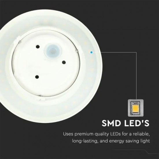 Aplica LED de exterior 8W rotunda aluminiu corp alb IP65