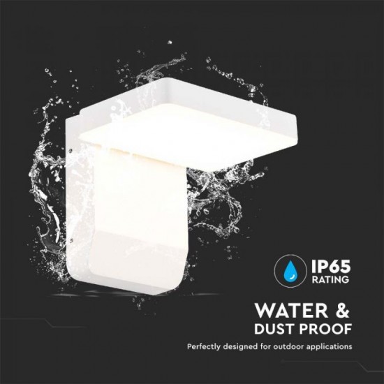 Aplica LED de perete 17W patrata aluminiu corp alb IP65