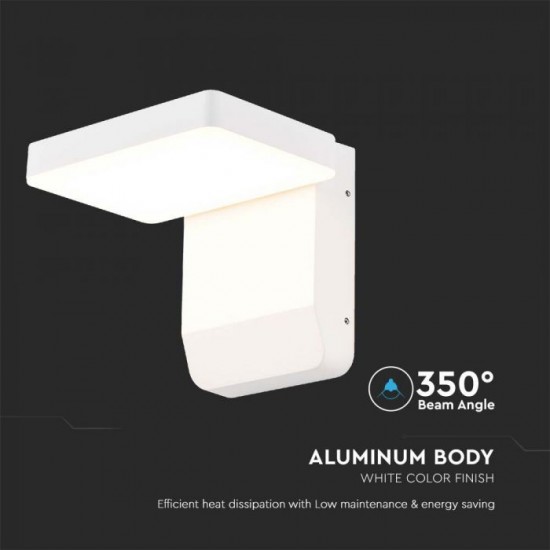 Aplica LED de perete 17W patrata aluminiu corp alb IP65