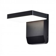 Aplica LED de perete 17W patrata aluminiu corp negru IP65