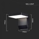 Aplica LED de perete 17W patrata aluminiu corp negru IP65