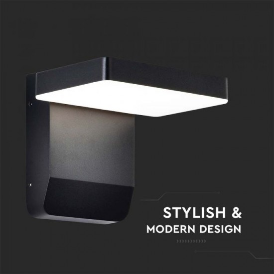 Aplica LED de perete 17W patrata aluminiu corp negru IP65