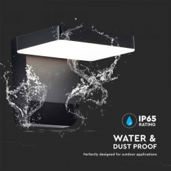 Aplica LED de perete 17W patrata aluminiu corp negru IP65