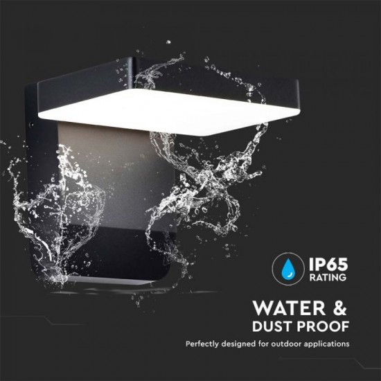 Aplica LED de perete 17W patrata aluminiu corp negru IP65