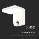 Aplica LED de perete 17W cu senzor PIR patrata aluminiu corp alb IP65