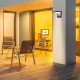 Aplica LED de perete 17W cu senzor PIR patrata aluminiu corp negru IP65