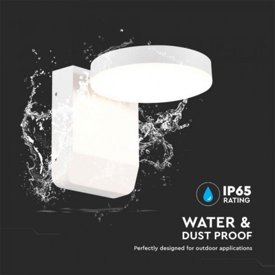 Aplica LED de perete 17W rotunda aluminiu corp alb IP65