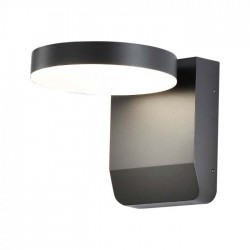 Aplica LED de perete 17W rotunda aluminiu corp negru IP65