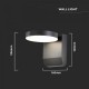 Aplica LED de perete 17W rotunda aluminiu corp negru IP65