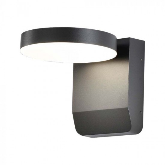 Aplica LED de perete 17W rotunda aluminiu corp negru IP65