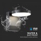Aplica LED de perete 17W rotunda aluminiu corp negru IP65