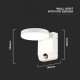 Aplica LED de perete 17W cu senzor PIR rotunda aluminiu corp alb IP65