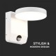 Aplica LED de perete 17W cu senzor PIR rotunda aluminiu corp alb IP65