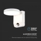 Aplica LED de perete 17W cu senzor PIR rotunda aluminiu corp alb IP65