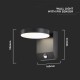 Aplica LED de perete 17W cu senzor PIR rotunda aluminiu corp negru IP65