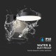 Aplica LED de perete 17W cu senzor PIR rotunda aluminiu corp negru IP65