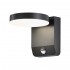 Aplica LED de perete 17W cu senzor PIR rotunda aluminiu corp negru IP65