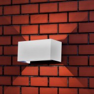 Aplica LED de perete 24W iluminare sus jos unghi reglabil dreptunghiulara aluminiu corp alb IP65