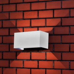 Aplica LED de perete 24W iluminare sus jos unghi reglabil dreptunghiulara aluminiu corp alb IP65