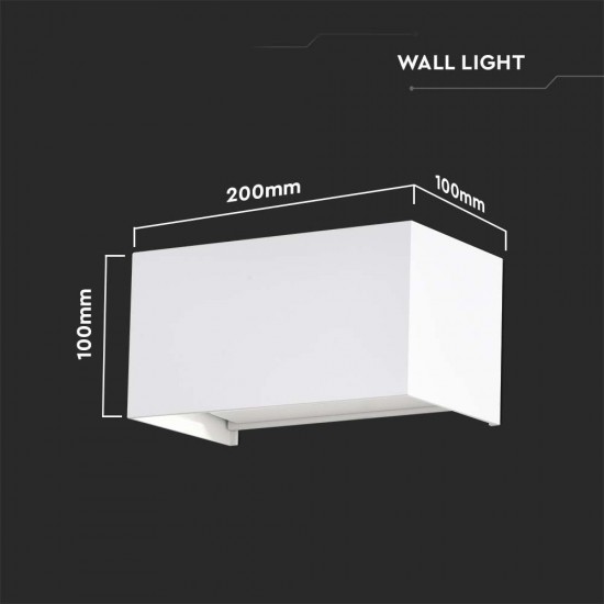 Aplica LED de perete 24W iluminare sus jos unghi reglabil dreptunghiulara aluminiu corp alb IP65