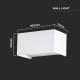 Aplica LED de perete 24W iluminare sus jos unghi reglabil dreptunghiulara aluminiu corp alb IP65