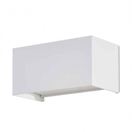Aplica LED de perete 24W iluminare sus jos unghi reglabil dreptunghiulara aluminiu corp alb IP65