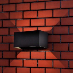 Aplica LED de perete 24W iluminare sus jos unghi reglabil dreptunghiulara aluminiu corp gri IP65