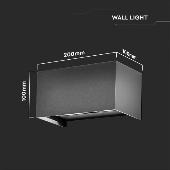 Aplica LED de perete 24W iluminare sus jos unghi reglabil dreptunghiulara aluminiu corp gri IP65