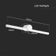 Aplica LED etansa pentru tablou sau oglinda 10W 610mm aluminiu corp alb IP65