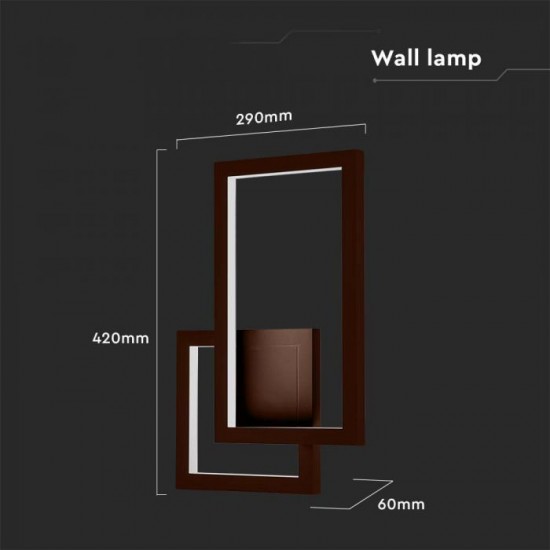 Aplica LED decorativa 20W 420mm culoare corten IP20