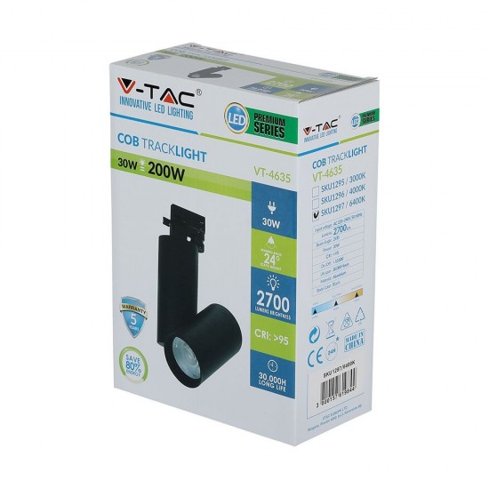 Proiector LED 30W pe sina Corp Negru Alb Rece
