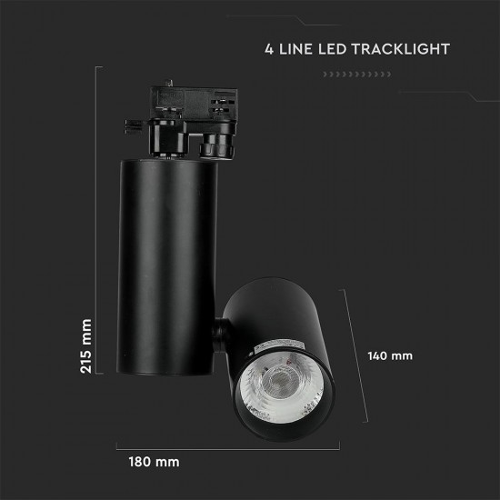 Proiector LED 30W pe sina Corp Negru Alb Rece