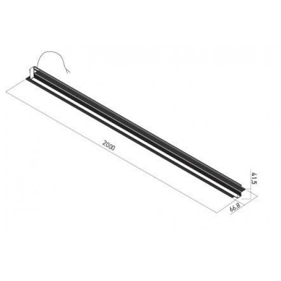 Sina magnetica 2m Xtrim S neagra cu montaj incastrat 48V DC IP40