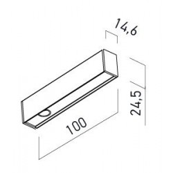 Spot LED magnetic liniar fix XTRIM STMRS31 3W 48V DC 100mm 20 grade negru mat CRI90 UGR<10 lumina calda IP40