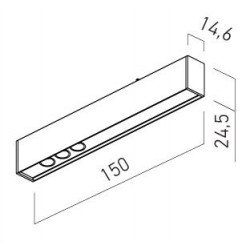 Spot LED magnetic liniar fix XTRIM STMRS33 3.15W 48V DC 150mm 18 grade negru mat CRI90 UGR<10 lumina calda IP40