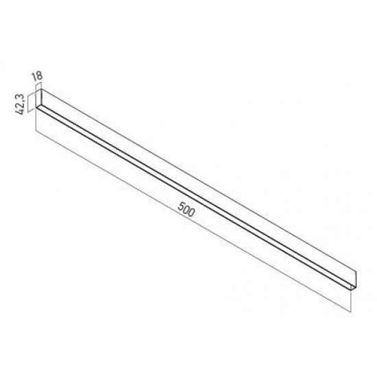 Sina magnetica 0.5m Xtrim S neagra cu montaj aparent 48V DC IP40