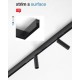 Sina magnetica 1m Xtrim S neagra cu montaj aparent 48V DC IP40