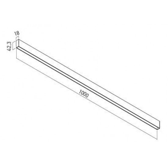 Sina magnetica 1m Xtrim S neagra cu montaj aparent 48V DC IP40
