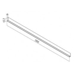 Sina magnetica 1.5m Xtrim S neagra cu montaj aparent 48V DC IP40