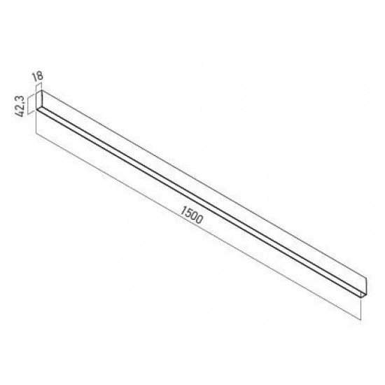 Sina magnetica 1.5m Xtrim S neagra cu montaj aparent 48V DC IP40